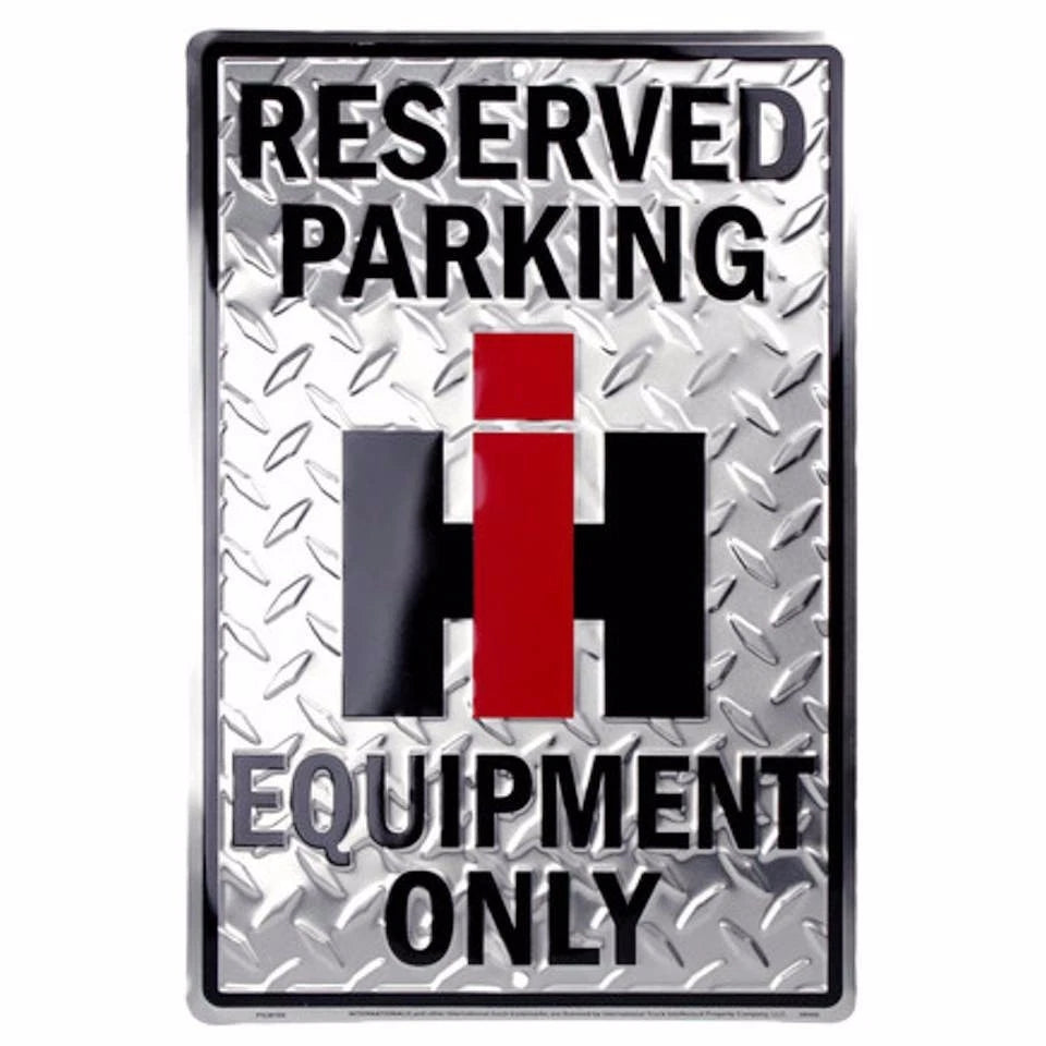 Diamond Plate Parking Sign for International Harvester Backhoe Excavator
