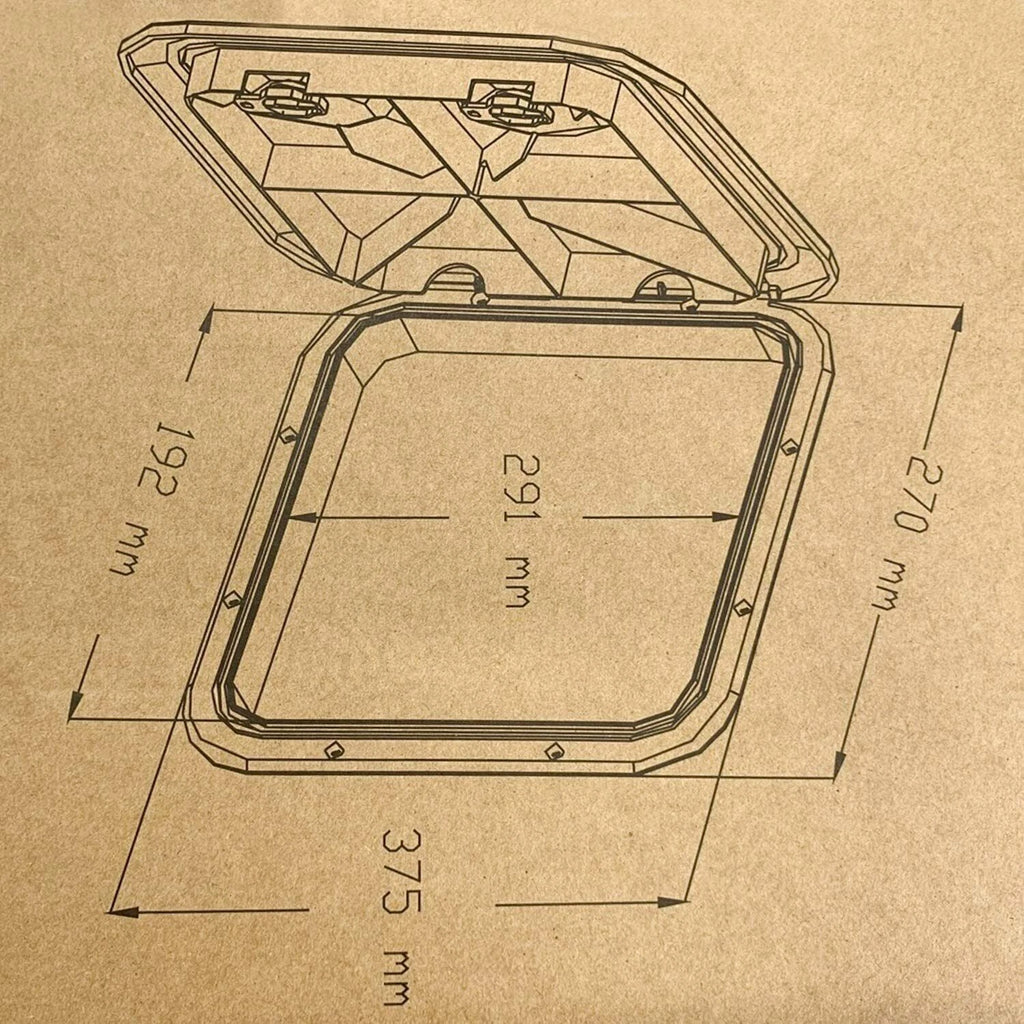 Access Hatch & Lid for Marine Boat (10-5/8" x 14-3/4") Black