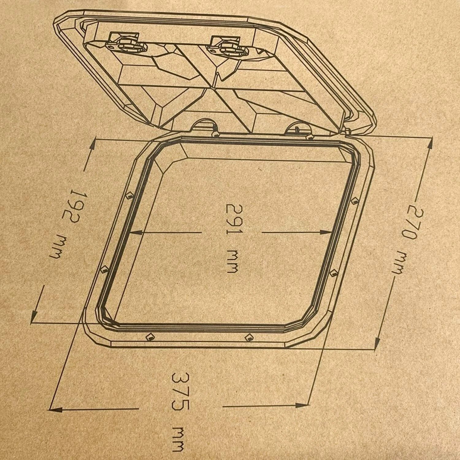 Access Hatch & Lid for Marine Boat (10-5/8" x 14-3/4") Black