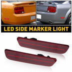 2X Red LED Rear Bumper Side Marker Blinker Lights for Ford Mustang (2005–2009)