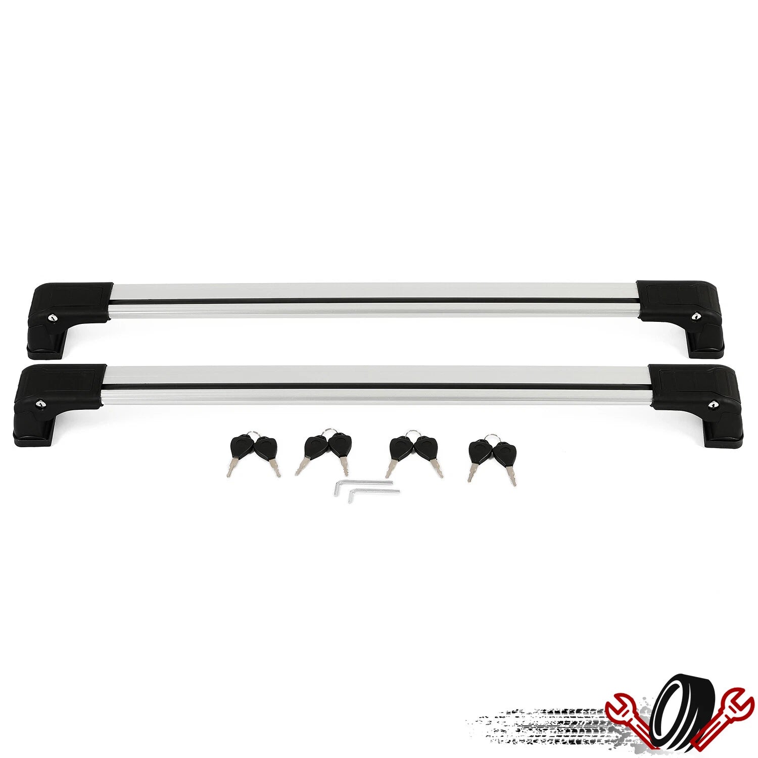 Set of 2 Silver Roof Rack Cross Bars for Mitsubishi Outlander Sport (2010–2024)