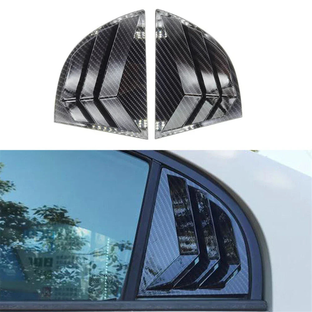 Carbon Fiber Look Vent Window Scoop Louver Cover Trim for Honda Civic (2006-2011)