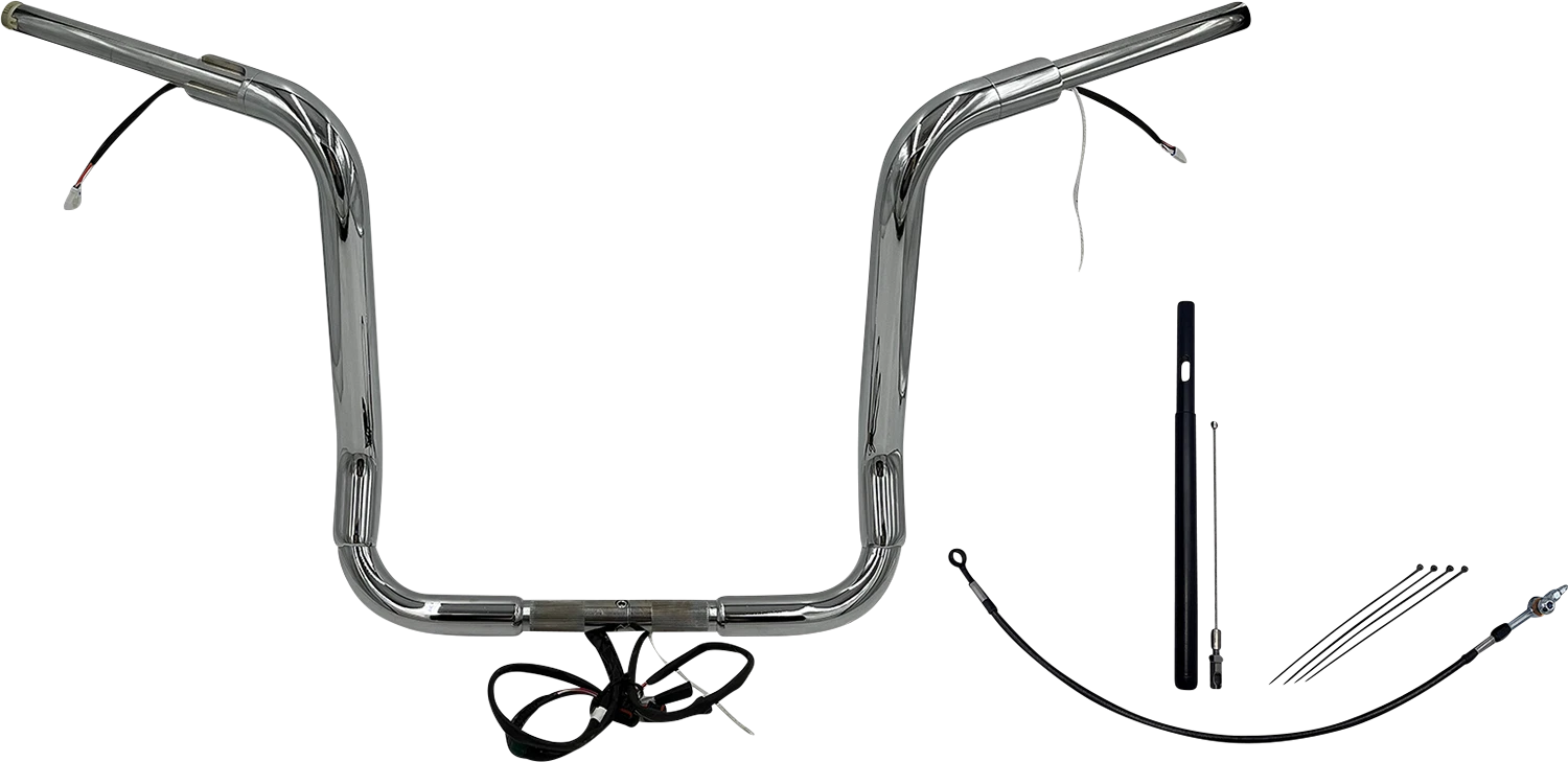 1-1/2" Round Top Handlebar Kit for Harley Davidson (16") - Chrome