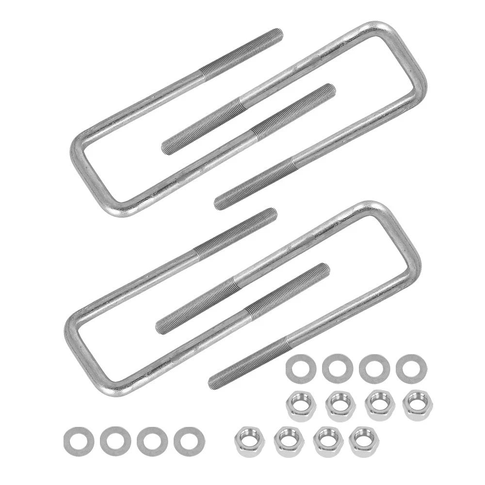 Set of 2 Extended Square U-Bolts for Chevy GMC 2.5" Leaf Springs (1988–2019)