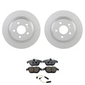 Set of 2 Bosch QuietCast Rear Rotors & Akebono EURO Ceramic Pads for C207 E350