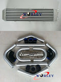 2" Full Aluminum Turbo Intercooler 550x140x80mm + Black Piping