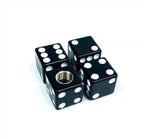 Valve Stem Caps Set of 4 Black and White Dice for Hot Rod Car Truck ATV (——–——)