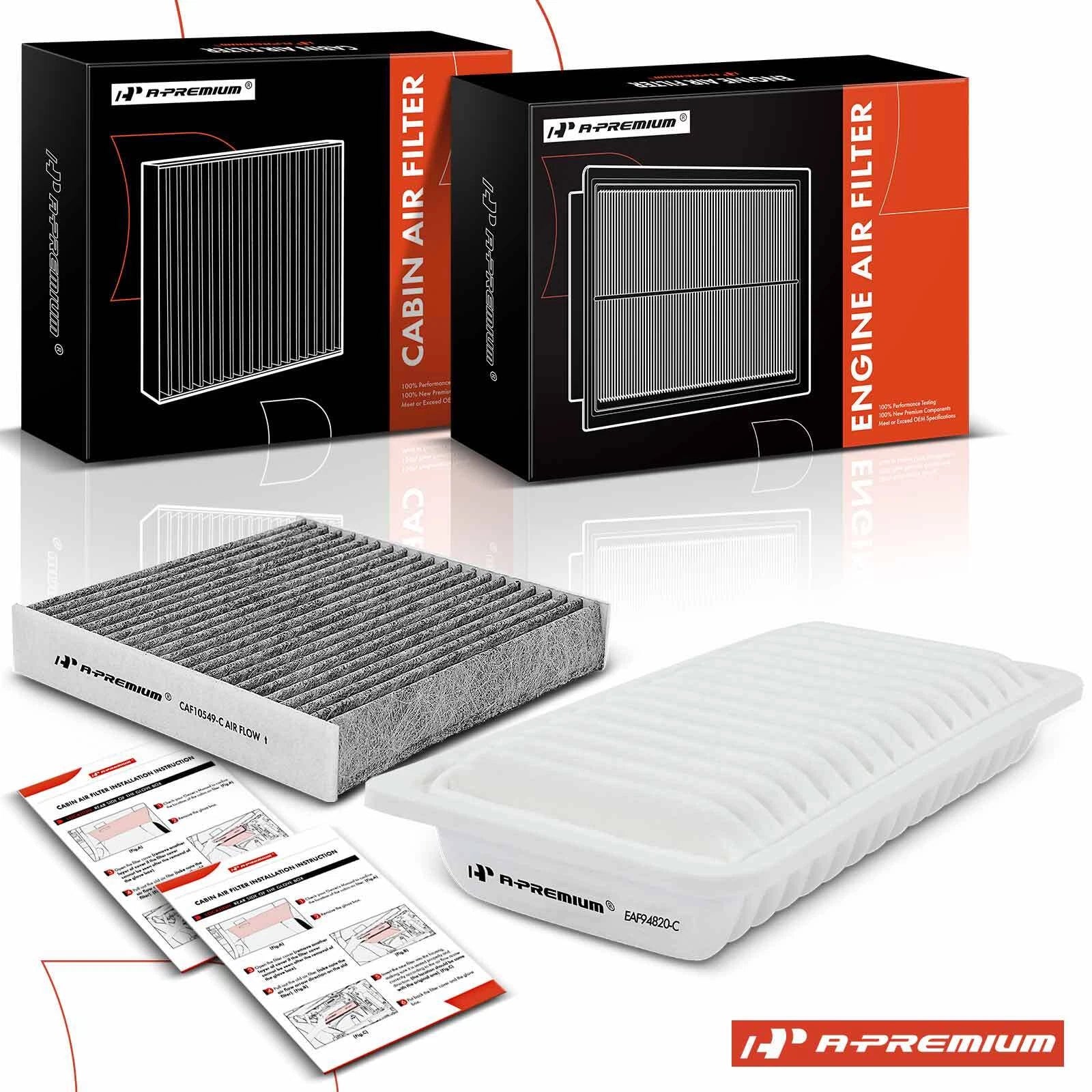Engine & Activated Carbon Cabin Air Filter for Scion FR-S Subaru BRZ (2013â2020)