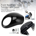 Headlight Fairing Light Cover for Harley Sportster Dyna XL 883 1200 (1973–up) Black