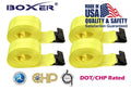 Set of 4 Winch Straps for Truck with Flat Hook 5400LB 4"x30'