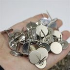 100pc Silver Flat Head Upholstery Nails Push Pins Studs Hardware
