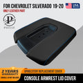 Leather Console Lid Cover for Chevrolet Silverado (2019–2020) - Blue Stitch