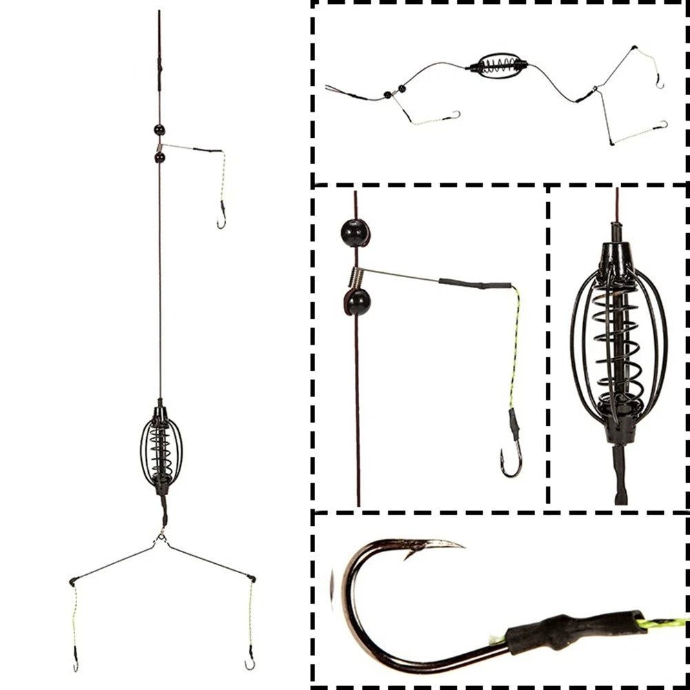 Bait Feeder Set for Carp Fishing Tackle (Fishing Cages, Hook-Rig)