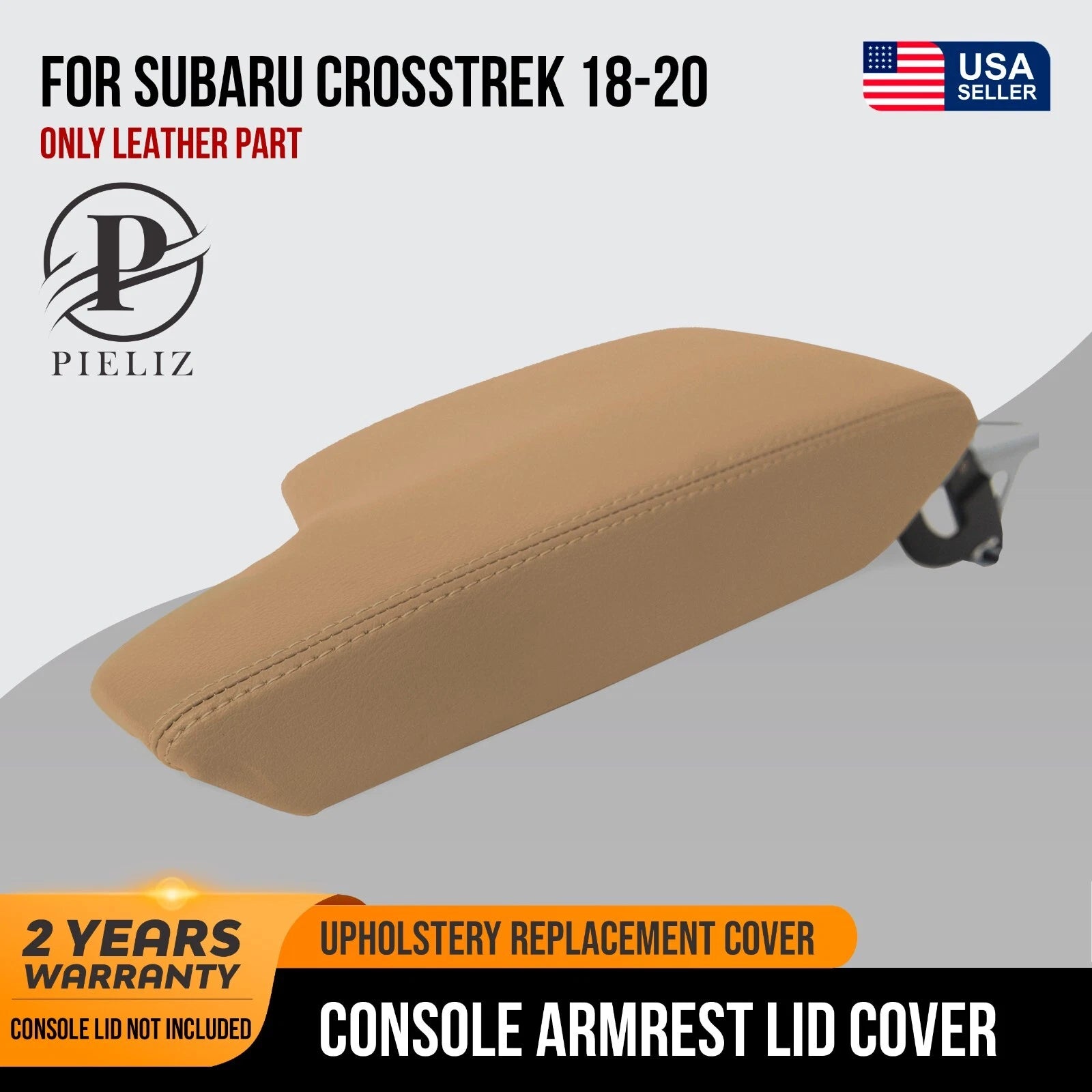 Leather Console Lid Armrest Cover for Subaru Crosstrek (2018–2020)