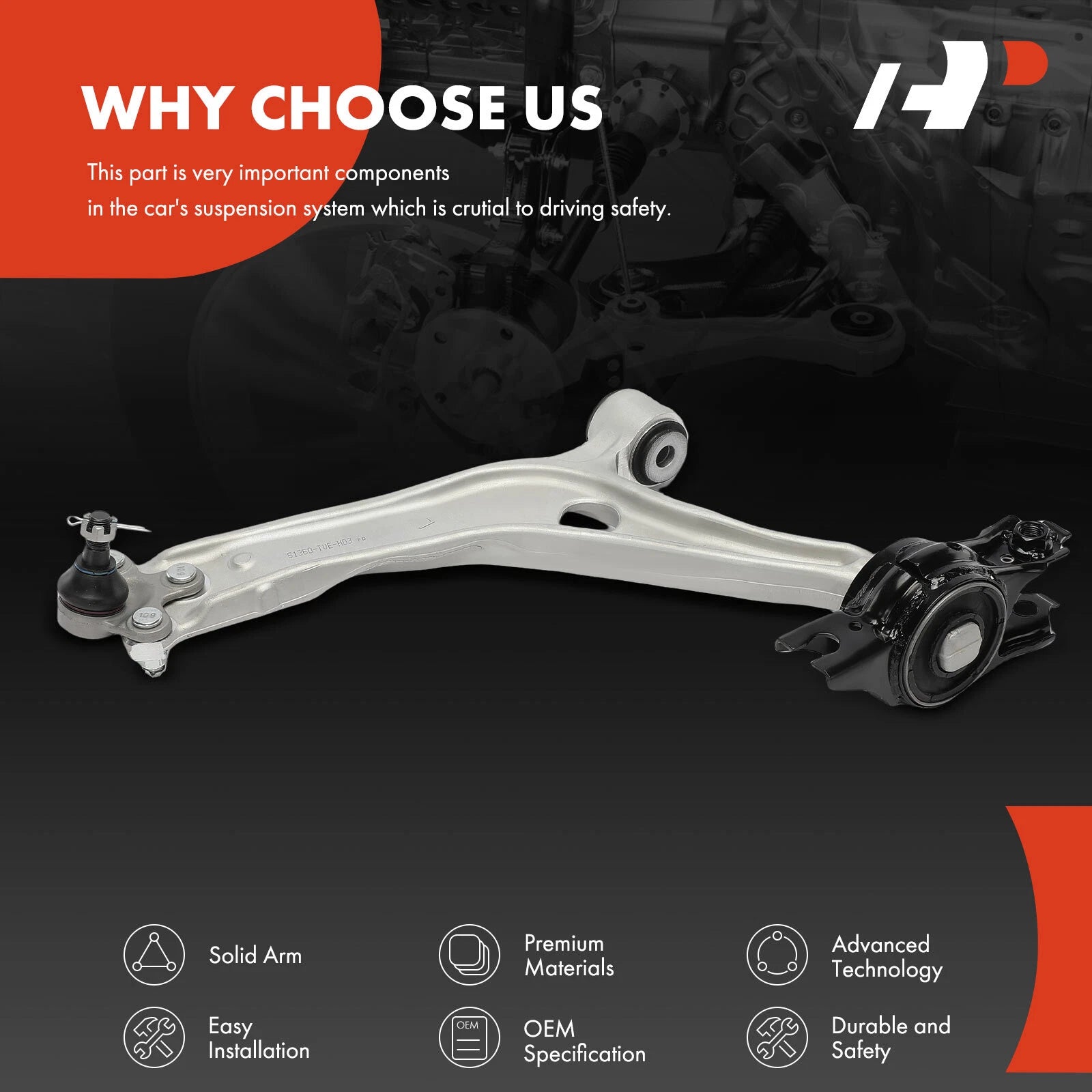 Front Left Lower Control Arm with Ball Joint for Honda Accord
