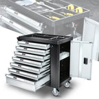 7 Drawer Portable Tool Cabinet with Locking System for Universal Use