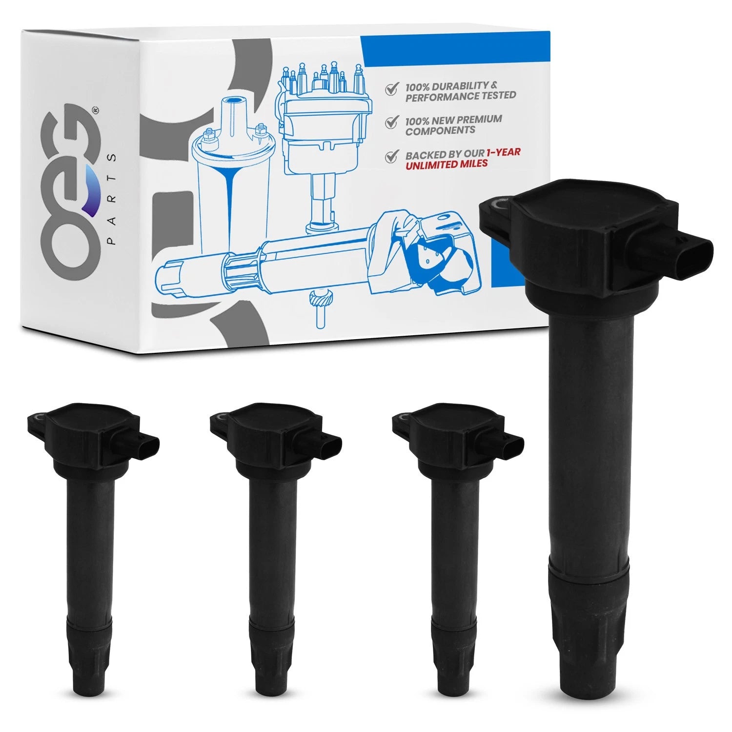 Set of 4 Ignition Coils for Dodge Avenger (2008–2010)