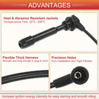 Set of 4 Spark Plug Wire Ignition Coil Cables No. 27501-23A00 for Hyundai Elantra 