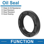 Set of 5 Oil Seal Rotary Shaft Seal for Universal Applications (25x37x7mm)
