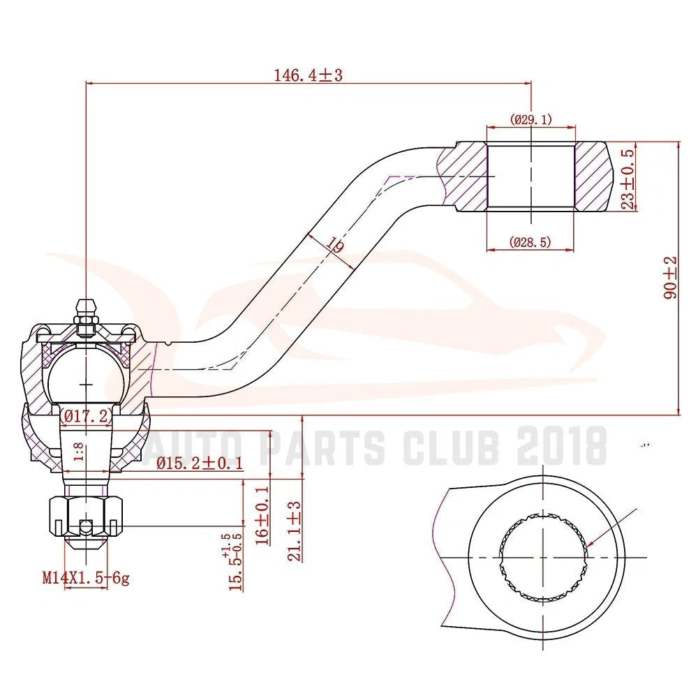 Set of 4 Suspension Tie Rod Ball Joints for Dodge Ram 3500 (1994–1999)