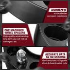 Set of 4 Wheel Spacers 6x5.5 Hubcentric for Toyota Tacoma 4Runner (2005–2023)