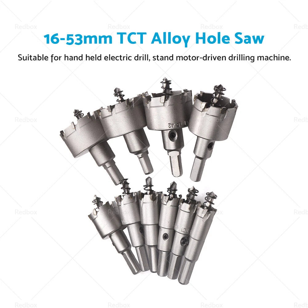 TCT Carbide Tip Hole Saw Set for Metal Stainless Steel (16-53mm)