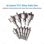 TCT Carbide Tip Hole Saw Set for Metal Stainless Steel (16-53mm)