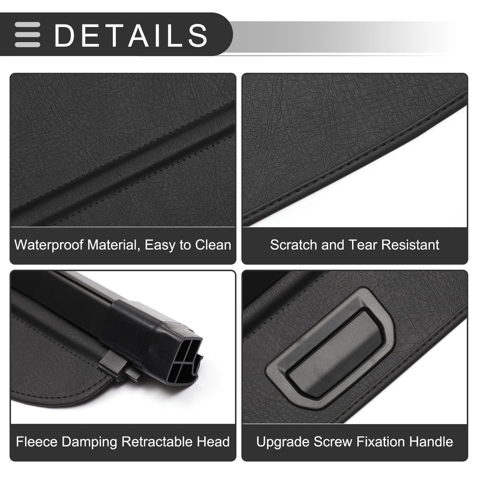 PU Retractable Cargo Cover for BMW X5 (2007–2018) Gloss Black