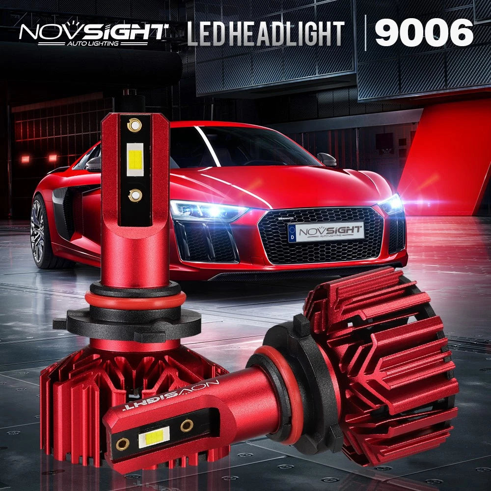2X 9006 LED Headlight Bulbs for NOVSIGHT (6000K, 10000LM)