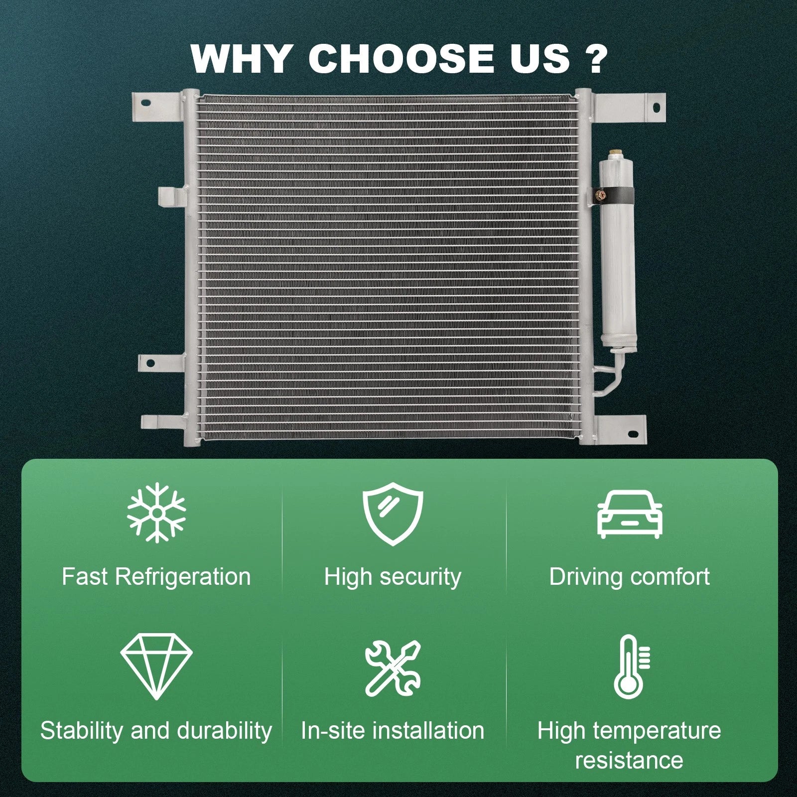Aluminum AC Condenser for Nissan Versa (2012–2019)
