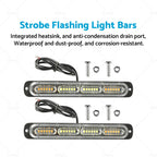 2X 48 LED Amber Strobe Lightbar for Truck (12V–24V)