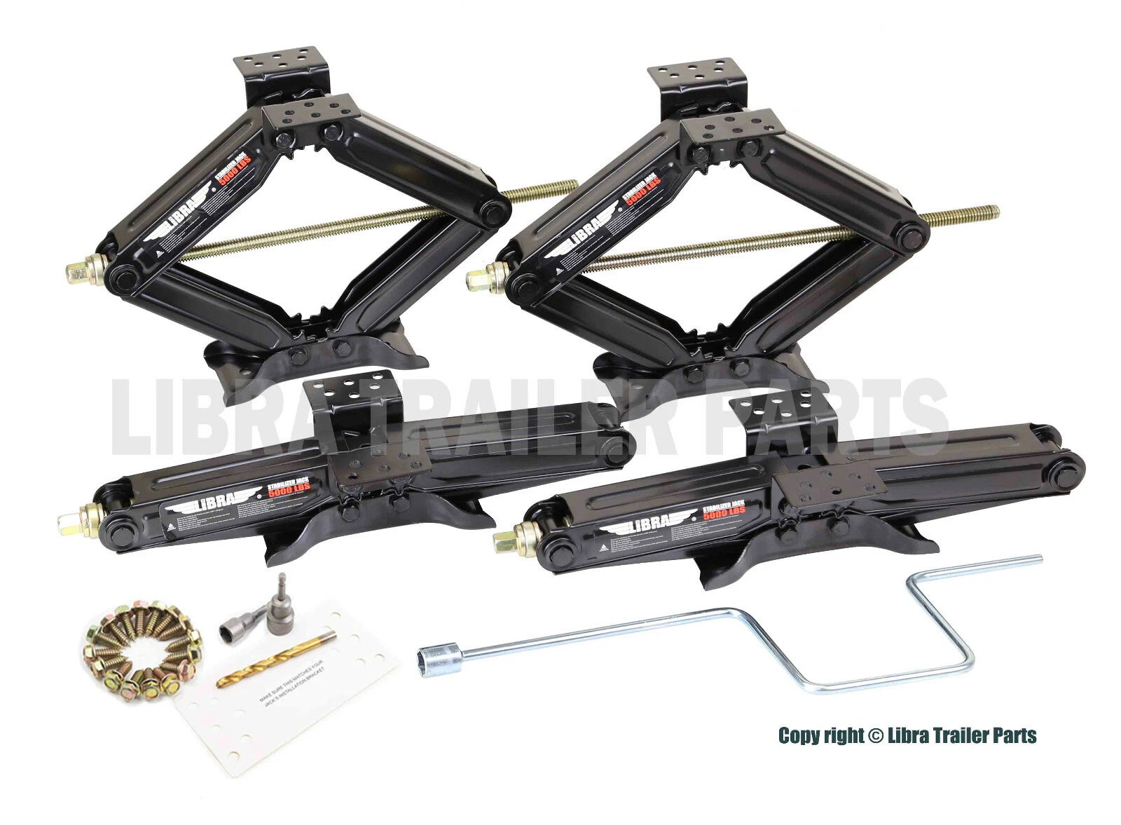 Set of 4 Stabilizer Leveling Scissor Jacks for RV Camper Trailer (20", 5000lbs)