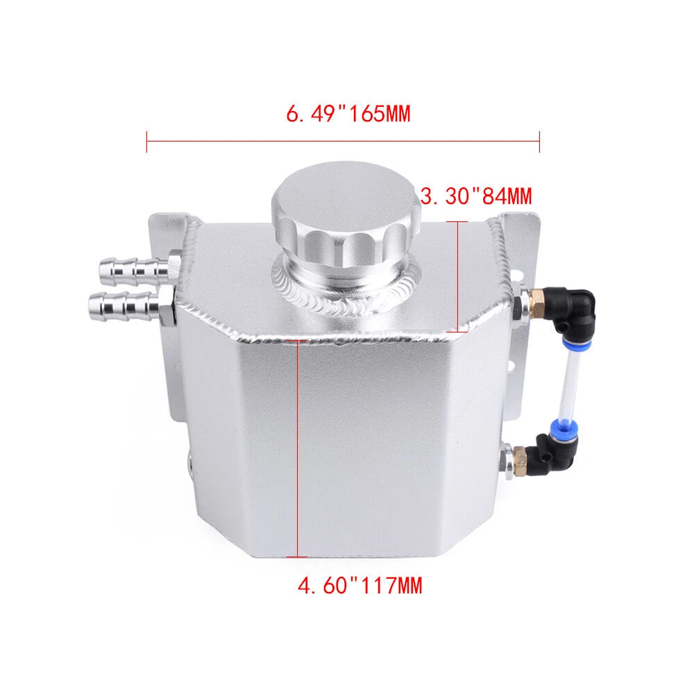 1L Aluminum Oil Catch Can Reservoir Tank with Drain Plug