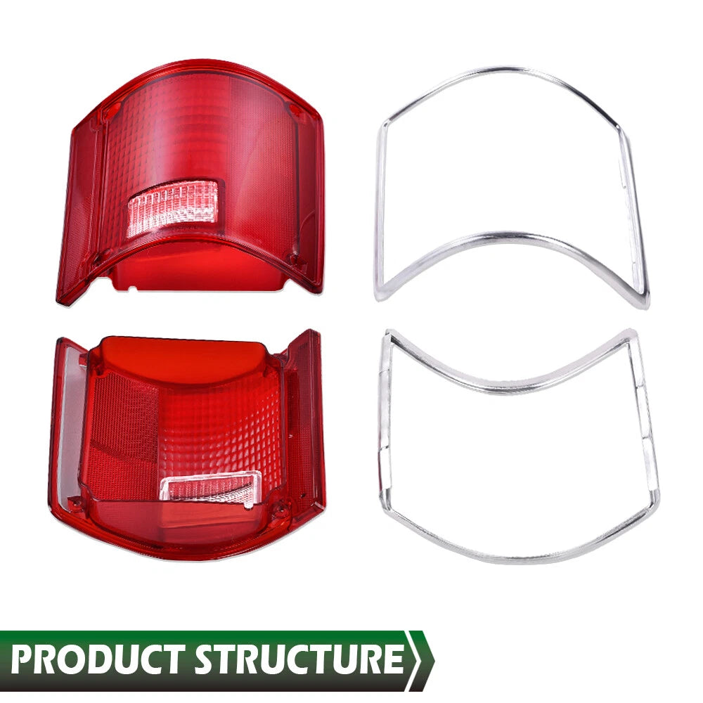 Tail Lights with Chrome Bezel for Chevrolet C10 K10 GMC Sierra (1973–1991)