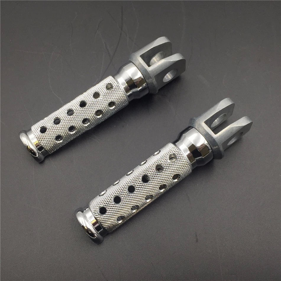 Silver Front Foot Pegs for Kawasaki Ninja EX250 EX500 ZX6 D/E/R ZX750 (1988–2009)