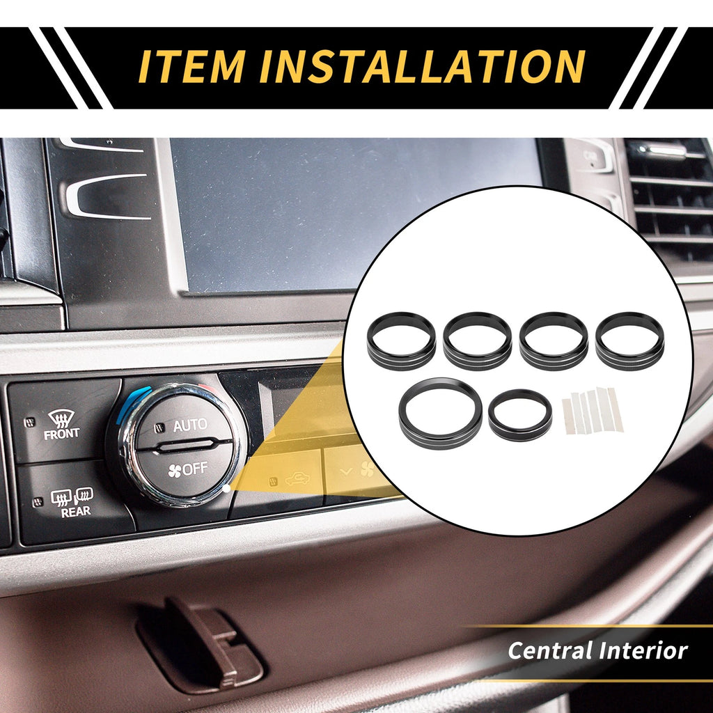 Set of 1 Air Conditioning Button Cover Trim for Ford F-150 XLT (2016–2019) Black