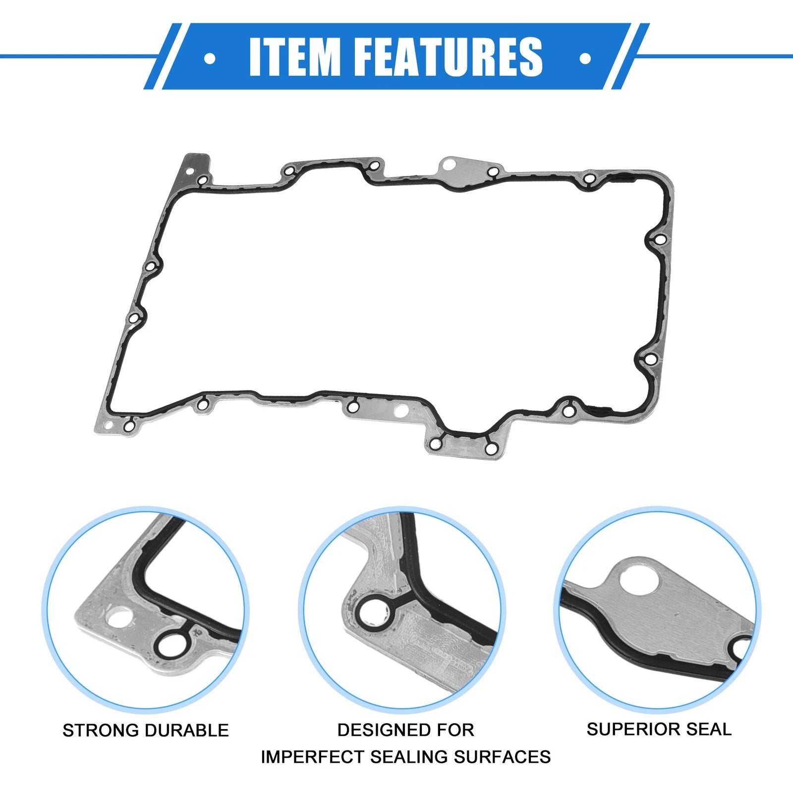 Oil Pan Gasket for Ford 2.5L 3.0L V6 (1995–2005) Rubber Black