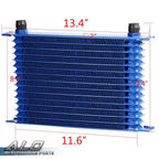 15 Row 10AN Aluminum Transmission Oil Cooler & Filter Adapter Kit