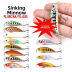 Sinking Fishing Lure 6cm 4.5g with 10# Barbed Hooks for Outdoor Angling