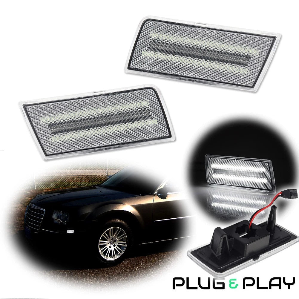 Set of 2 LED Front Bumper Side Marker Lights for Chrysler 300 (2005–2010)