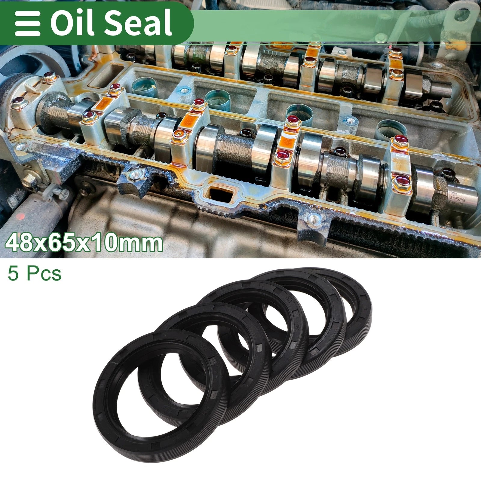 Set of 5 Oil Seals NBR Rubber 48x65x10mm for Various Models 