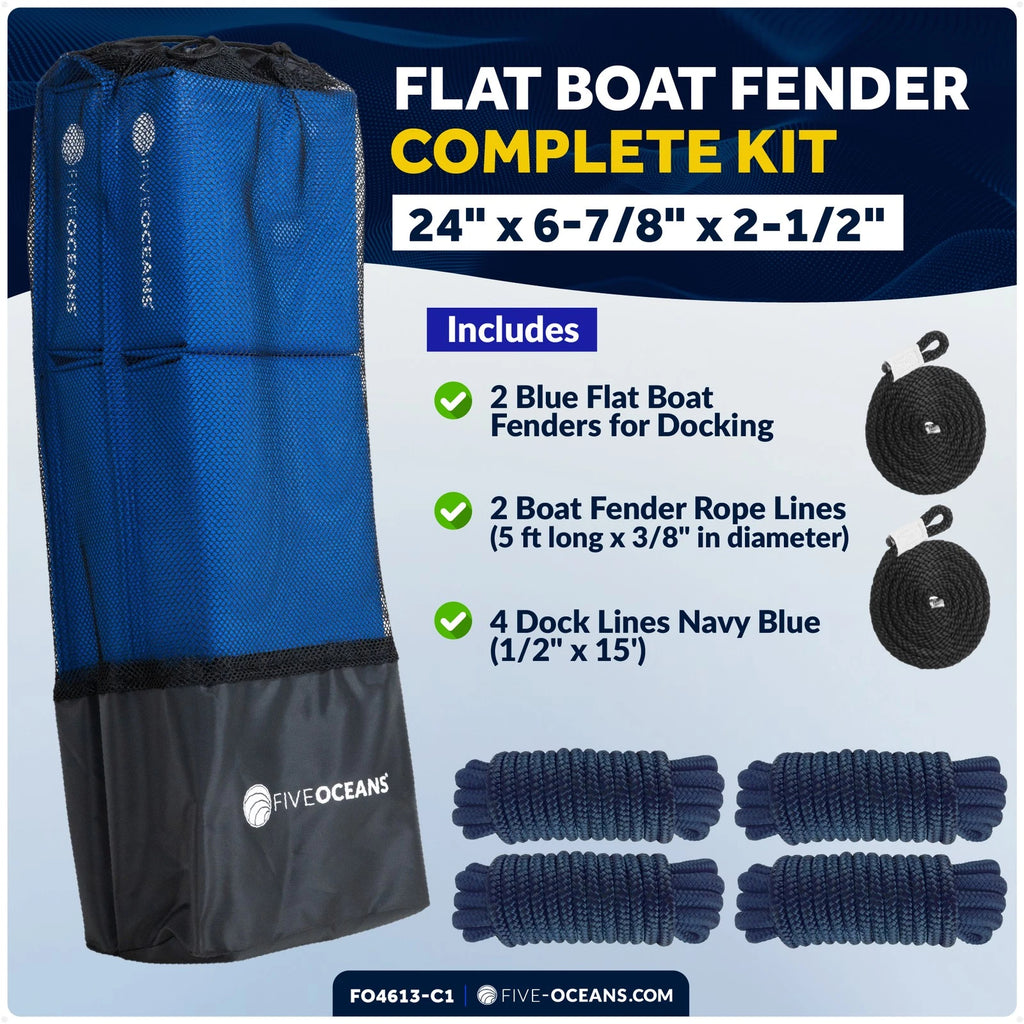 2-Pack Flat Boat Fender Kit for Boats (24" x 6-7/8" x 2-1/2")