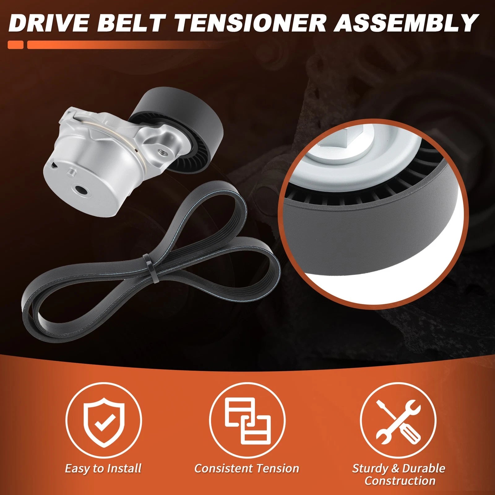 Serpentine Belt Drive Tensioner Kit 90K-39298A for Ford F-150 (2014–2023)