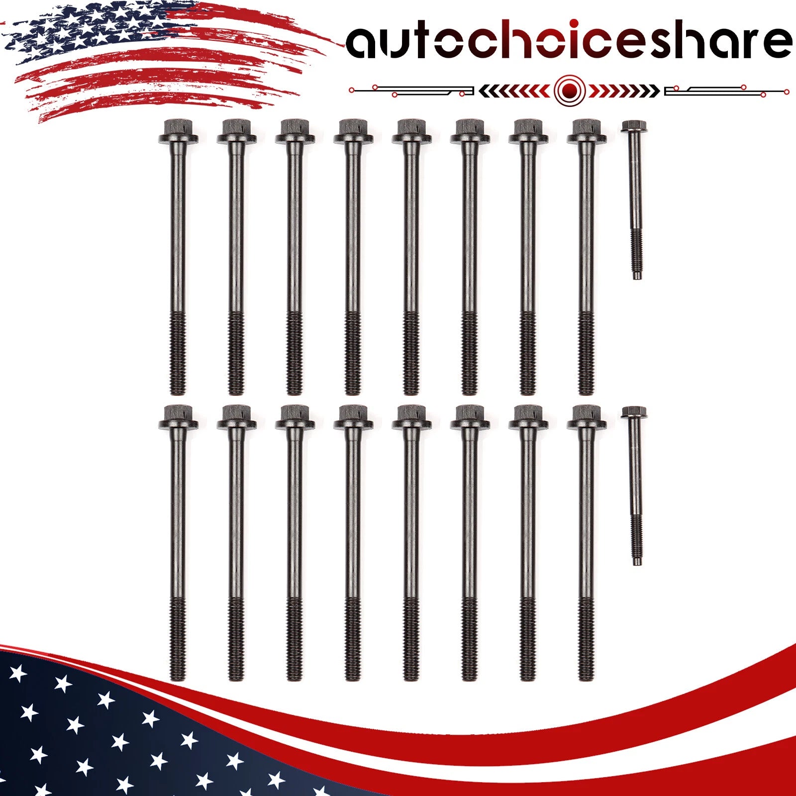 Set of 10 Head Bolts for Cadillac CTS XTS Buick Enclave Rendezvous (2004–2014)