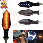 Universal Motorcycle Turn Signal Indicator Light Amber Sequential Flow
