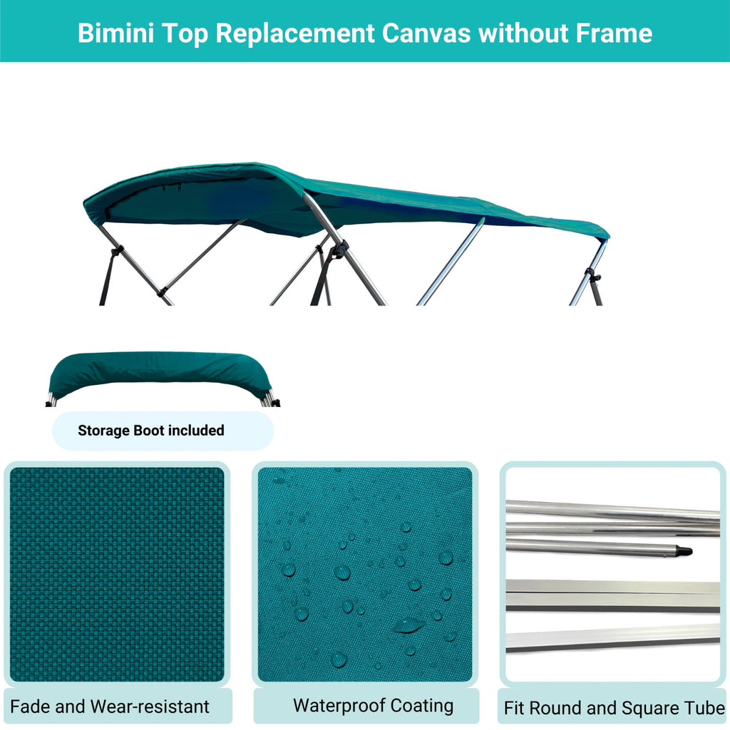 Bimini Top Boat Cover for 3 Bow 72"L 91"-96"W (Fits )