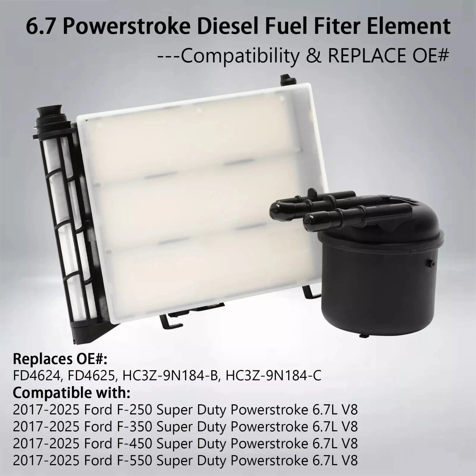 6.7 Powerstroke Diesel Fuel Filter for Ford F-250 F-350 F-450 F-550 (2017–2026)