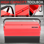 18" Tool Case Storage Organizer Cabinet with 3 Tiers and Drawers