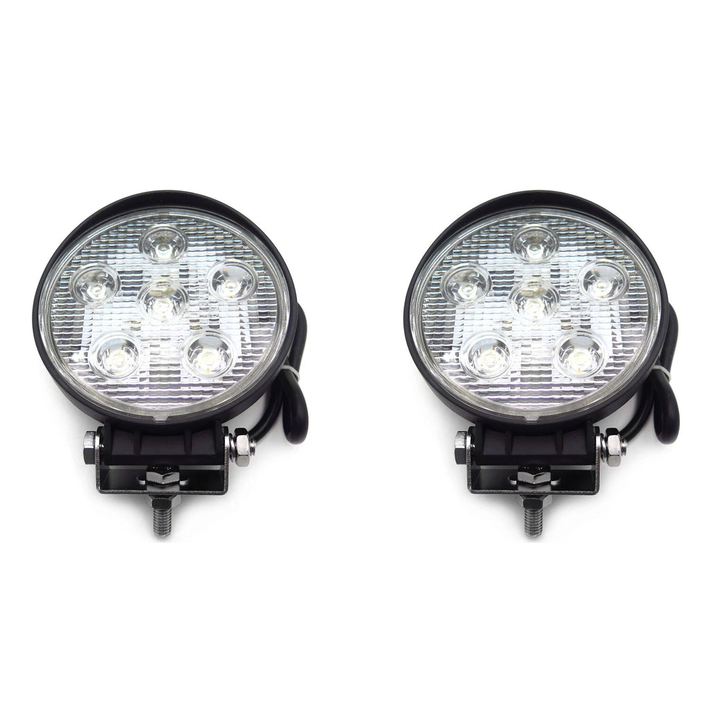 2X 18W Round Spot Beam LED Off Road Work Light for Universal SUV (12V 24V)