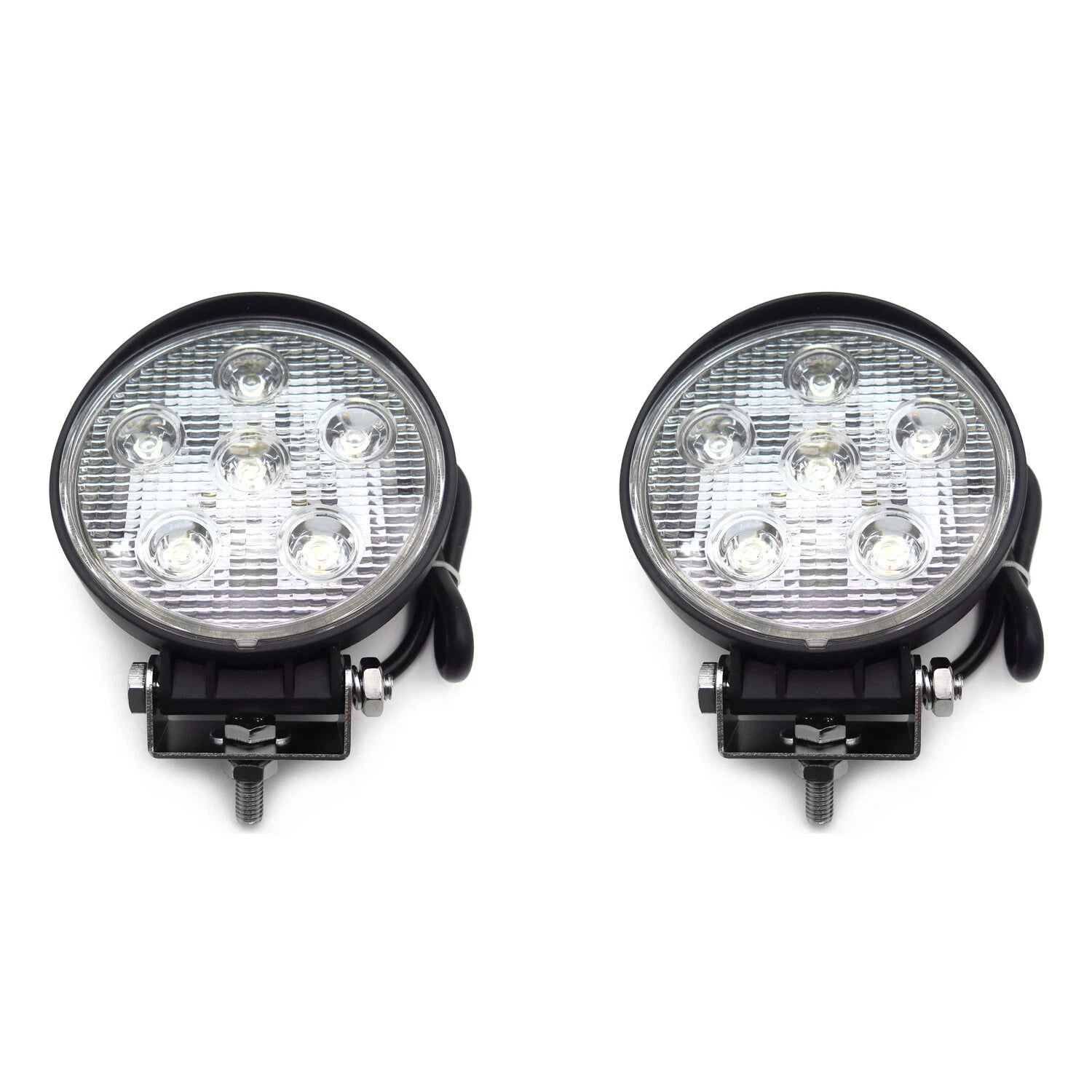 2X 18W Round Spot Beam LED Off Road Work Light for Universal SUV (12V 24V)